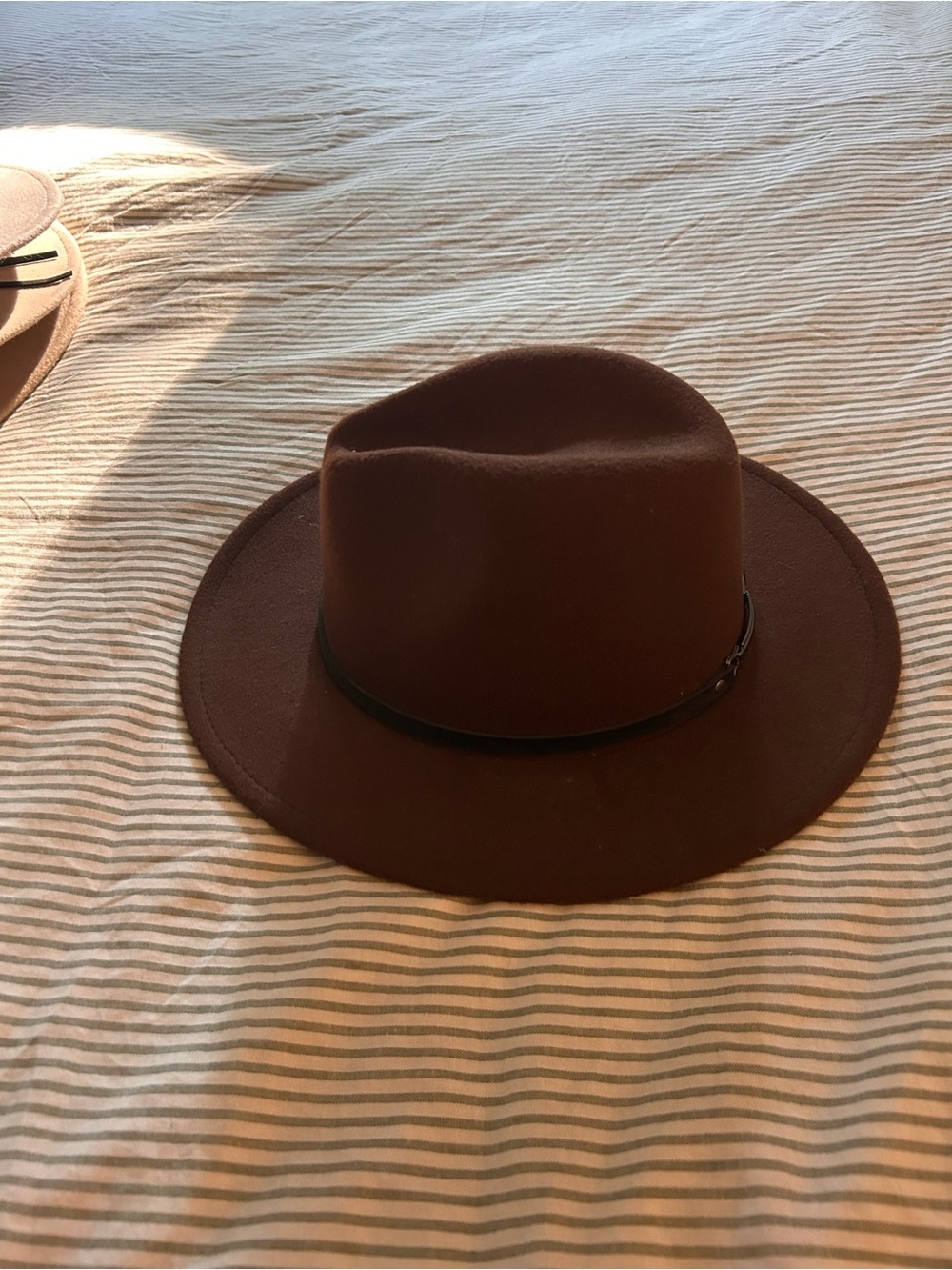 Source Unknown Brown Wool Fedora with Slim Band